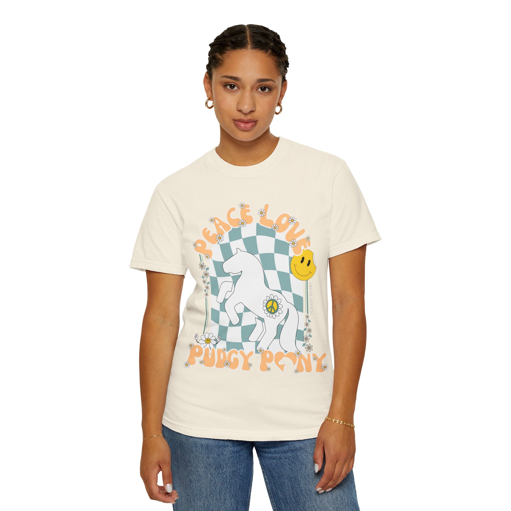 Peace Love Pudgy Pony Graphic T-Shirt