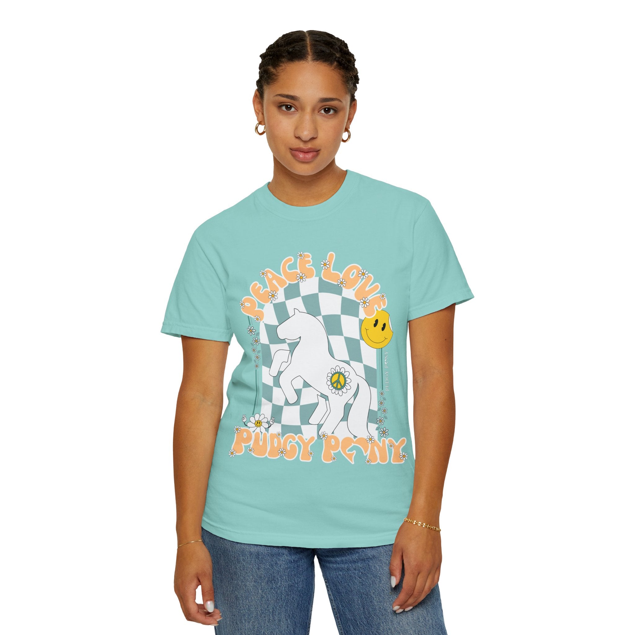 Peace Love Pudgy Pony Graphic T-Shirt