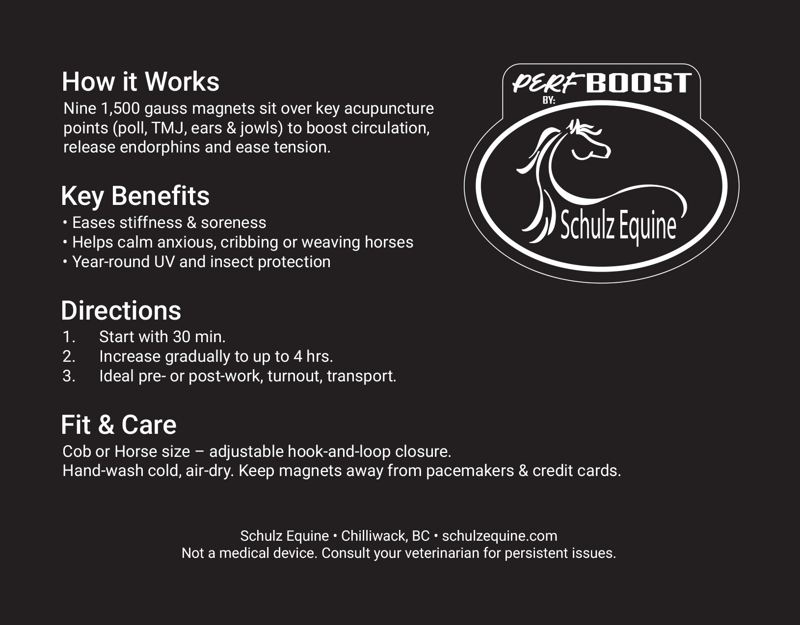 Perf Boost by Schulz Equine Magnetic Fly Mask