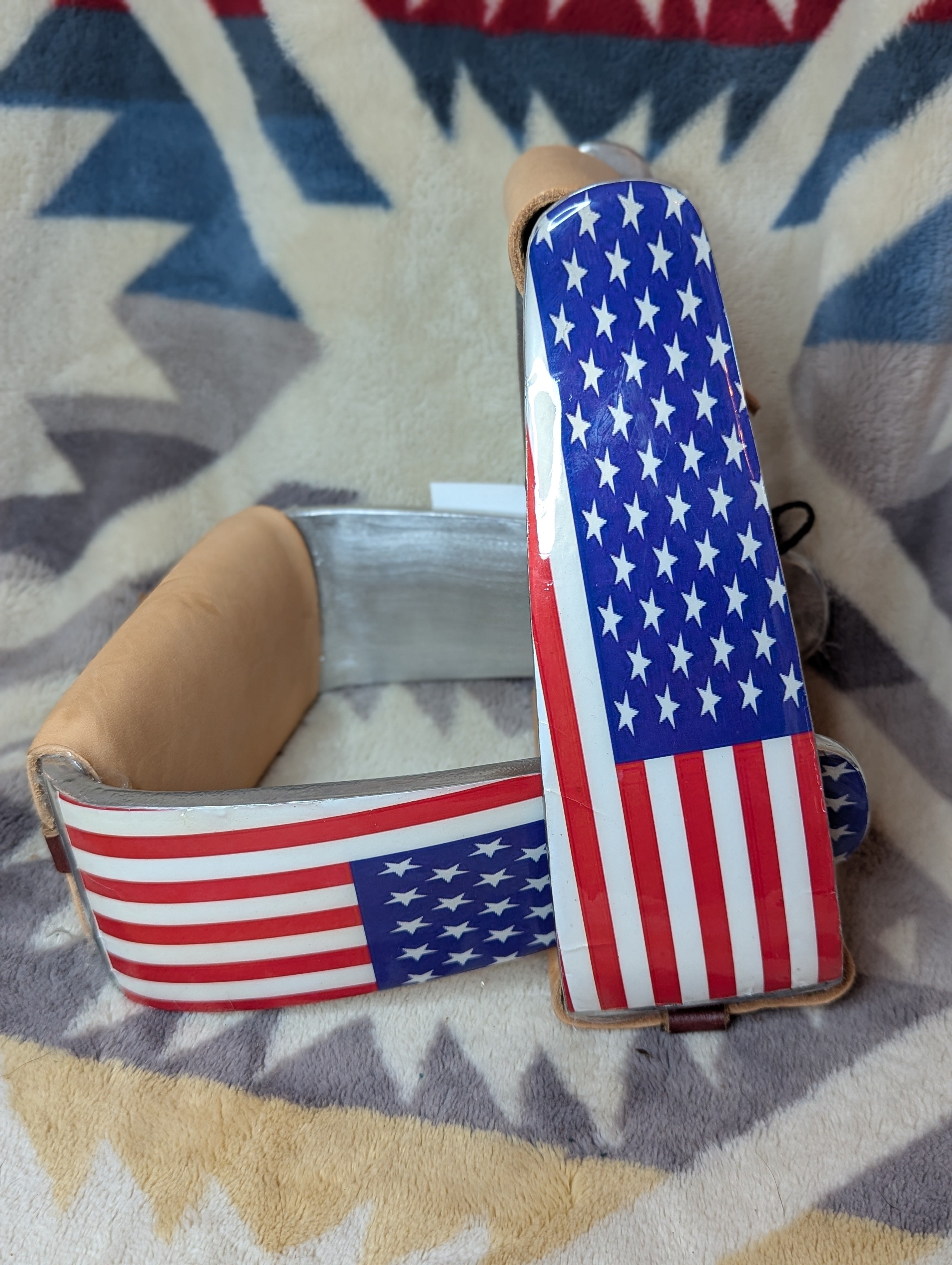 American Flag Western Stirrups