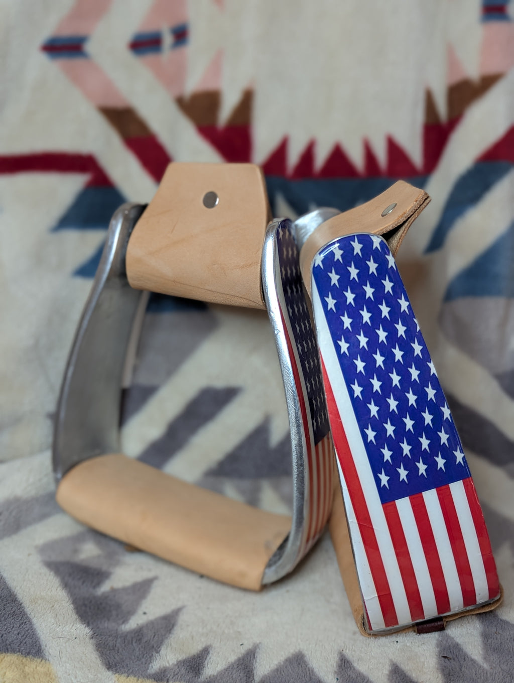 American Flag Western Stirrups